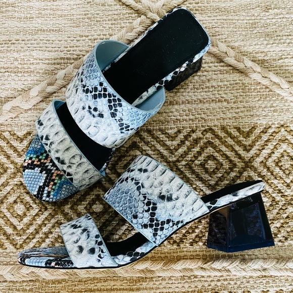 New French Connection Lucite Heel Dress Sandals - Picture 10 of 10